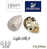 Korálky - SWAROVSKI® ELEMENTS 4320 Pear Rhinestone - Light Silk F, 14x10, bal.1ks - 5107402_
