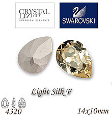 Korálky - SWAROVSKI® ELEMENTS 4320 Pear Rhinestone - Light Silk F, 14x10, bal.1ks - 5107402_