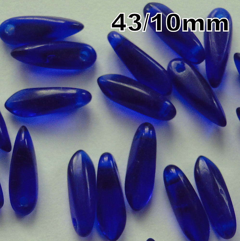 Sklenené jazýčky 9,8mm-1ks (43-kobalt)