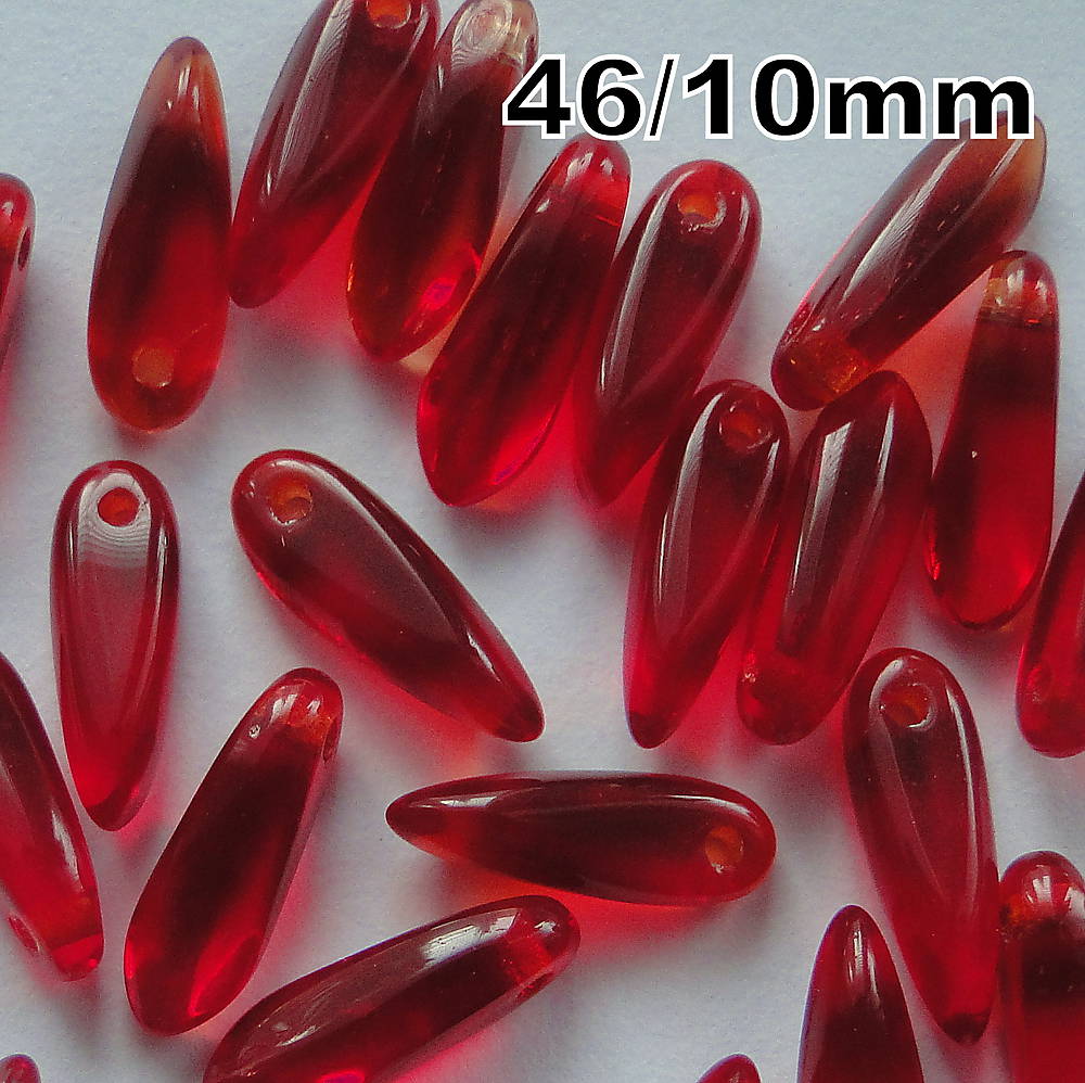 Sklenené jazýčky 9,8mm-1ks (46-červená)