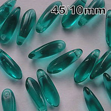 Korálky - Skl.jazýčky 9,8mm-1ks (45-emerald) - 5109629_
