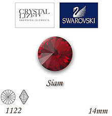 Korálky - SWAROVSKI® ELEMENTS 1122 Rivoli - Siam, 14mm, bal.1ks - 5111585_