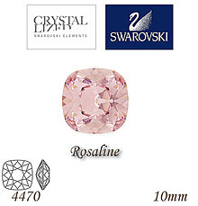 Korálky - SWAROVSKI® ELEMENTS 4470 Square Rhinestone - Rosaline, 10mm, bal.1ks - 5126210_