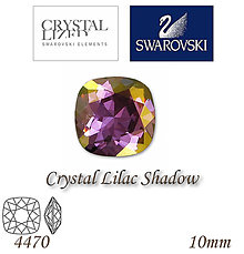 Korálky - SWAROVSKI® ELEMENTS 4470 Square Rhinestone - Crystal Lilac Shadow, 10mm, bal.1ks - 5126669_