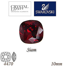 Korálky - SWAROVSKI® ELEMENTS 4470 Square Rhinestone - Siam, 10mm, bal.1ks - 5126756_