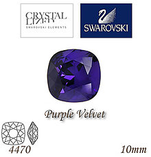 Korálky - SWAROVSKI® ELEMENTS 4470 Square Rhinestone - Purple Velvet, 10mm, bal.1ks - 5126802_