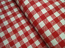 Textil - Dekoračná látka "červené štvorčeky" - 5129019_