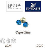 Korálky - SWAROVSKI® ELEMENTS 1028 Xilion Chaton - Capri Blue, SS29, bal.1ks - 5133031_