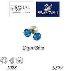 Korálky - SWAROVSKI® ELEMENTS 1028 Xilion Chaton - Capri Blue, SS29, bal.1ks - 5133031_