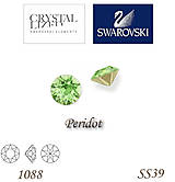 Korálky - SWAROVSKI® ELEMENTS 1088 Xirius Chaton - Peridot, SS39, bal.1ks - 5135376_
