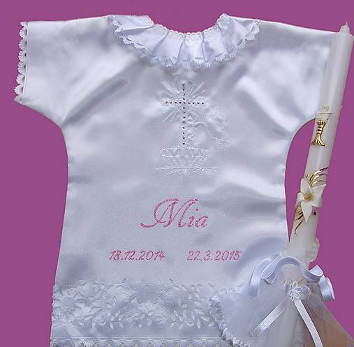 Detské oblečenie - Saténová košieľka s kryštálmi Swarovski - 5138163_