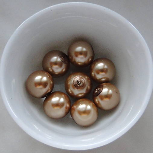 Voskované perly 10mm-8ks (krémová tm)