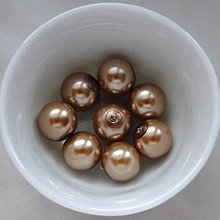 Korálky - Voskované perly 10mm-8ks (krémová tm) - 5140072_
