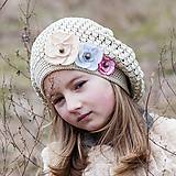 Detské čiapky - Baretka pieskovej farby - 5153216_