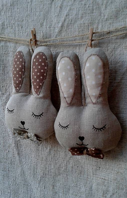 Dekorácie - Spiaci zajko - 5159793_