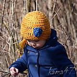 Detské čiapky - Zimná čiapočka... horčica - 5161121_