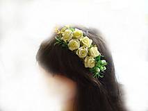 Ozdoby do vlasov - Čelenka jemné žlté ružičky - 5163703_