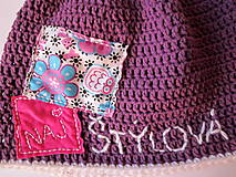 Detské čiapky - Čiapočka s textilnou aplikáciou "Naj - štýlová" :) - 5181450_