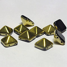 Korálky - 2-dierková pyramída zlatá 5ks (č.3/31) - 5184317_