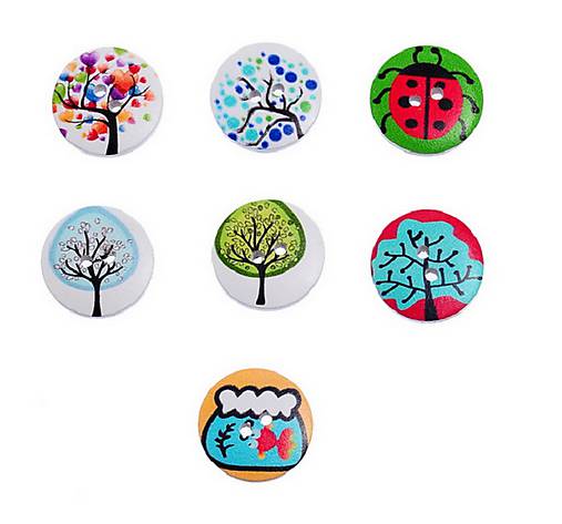 Galantéria - Drevené gombíky 20 mm - 5198247_