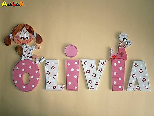 Dekorácie - Nápis - Olivia - 5197225_