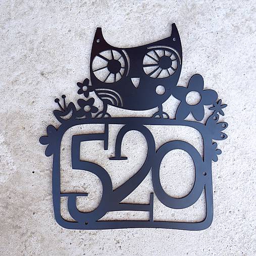 Tabuľky - Číslo na dom / sova s kvetinkami - 5196298_