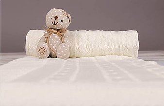 Detský textil - Deka do Kočíka a Postieľky Vzor Vrkoč - Smotanová - 5206837_