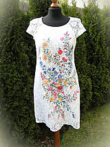 Šaty - Farebné kvety maľované na čipke... - 5204091_