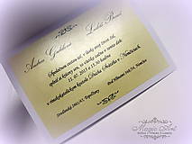 Papiernictvo - Svadobné oznámenie "Gold Paloma" - 5212436_