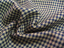 Textil - Béžovo modrá kocka - 5215278_