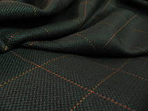 Textil - Káro tmavozelené s oranžovým károvaním - 5220074_