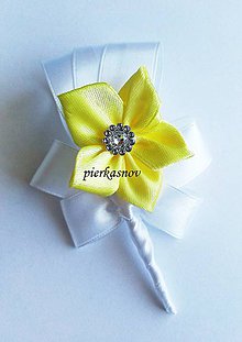 Svadobné pierka - svadobné pierko pre rodičov, pre svedkov - žlté - 5228376_