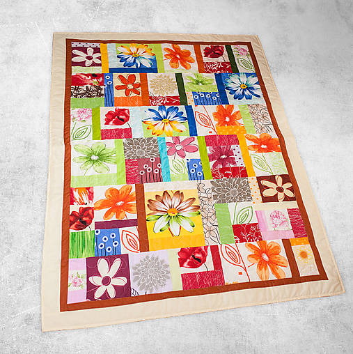 Úžitkový textil - Deka - patchwork.  ZĽAVA 20% - 5230320_