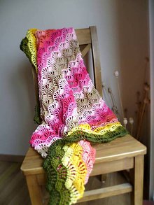 Detský textil - Farebná háčkovaná deka pre princezné - 5236491_
