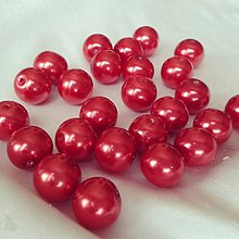 Korálky - Perly sklenené červené 6mm - 10ks - 5237282_