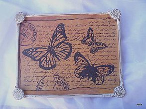 Dekorácie - Obrázok "List s motýľmi" - 5249486_