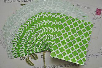 Obalový materiál - papierovy sacok zeleny kvet - 5249615_