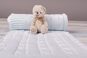 Detský textil - Letná Deka pre Bábätko - BledoModrý vrkoč, OEKO-TEX® - 5245774_