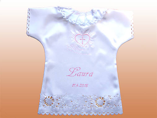 Detské oblečenie - Satenove kosielky na krst - 5256979_