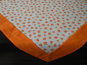 Úžitkový textil - Obrus - oranžové ružičky - 5259213_