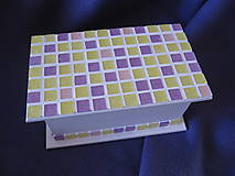 Úložné priestory & Organizácia - biela krabička s mozaikou - 5264430_