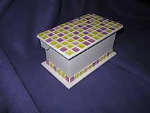 Úložné priestory & Organizácia - biela krabička s mozaikou - 5264431_