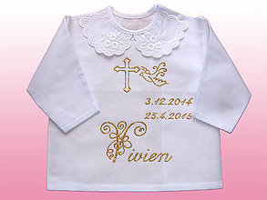 Detské oblečenie - košieľky na krst - 5266708_
