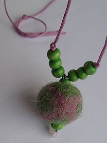 Náhrdelníky - fialovo-zelený náhrdelníček - 5266773_