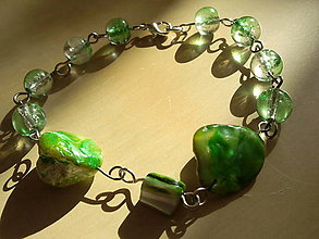 Náramky - Zelený perleťový náramok - 5266502_