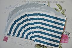 Obalový materiál - papierovy sacok namornicky pruh modry - 5283804_