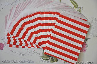 Obalový materiál - papierovy sacok namornicky pruh cerveny - 5283784_