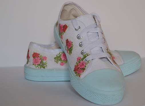 Ponožky, pančuchy, obuv - flowers - tenisky - 5283684_