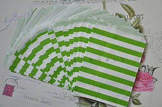 Obalový materiál - papierovy sacok namornicky pruh zeleny - 5284526_