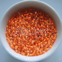 Korálky - Rokajl 2mm s farebným prieť-20g (oranžová) - 5284278_